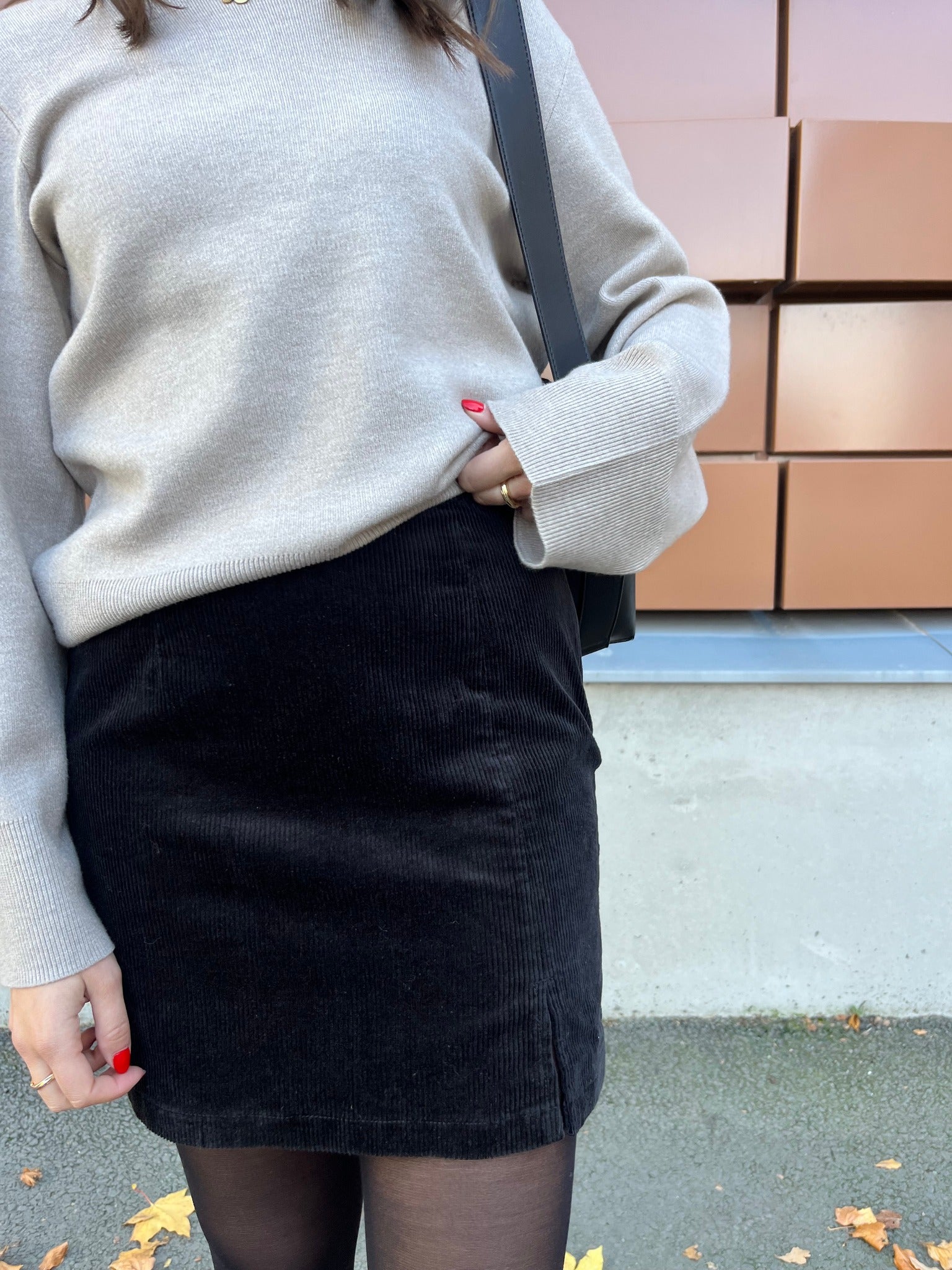 OBJFRY Mini Skirt - Black